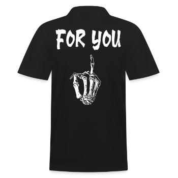 FOR YOU - Middle Finger Skeleton Hand - Men's Polo Shirt - black - Back - Kai (181cm)