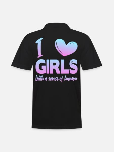 Ich liebe Mädchen - Männer Poloshirt - Schwarz