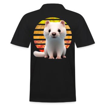 Frettchen Sonnenuntergang - Männer Poloshirt - Schwarz - Hinten - Kai (181cm)