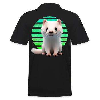 Frettchen Sonnenuntergang - Männer Poloshirt - Schwarz - Hinten - Kai (181cm)
