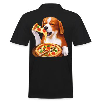 Beagle amateur de pizza - Polo Homme - noir - Dos - Kai (181cm)