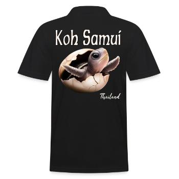 Koh Samui, Thailand - Männer Poloshirt - Schwarz - Hinten - Kai (181cm)