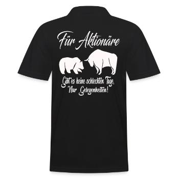 Aktien Börse WallStreet Investieren Investor - Männer Poloshirt - Schwarz - Hinten - Kai (181cm)