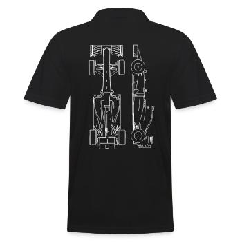 Rennwagen Blaupause - Männer Poloshirt - Schwarz - Hinten - Kai (181cm)