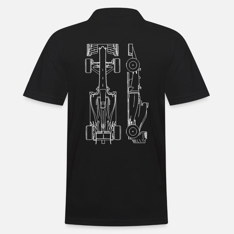 Plan de voiture de course - Polo Homme - noir