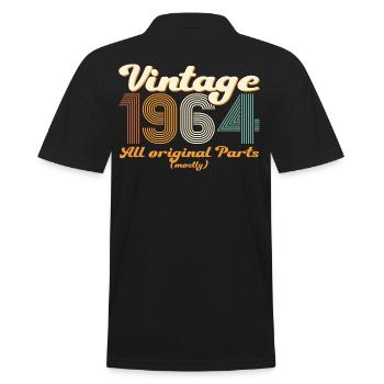 Cadeau original vintage 1964 58ème anniversaire - Polo Homme - noir - Dos - Kai (181cm)