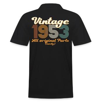 Original vintage 1953 69th birthday gift - Men's Polo Shirt - black - Back - Kai (181cm)
