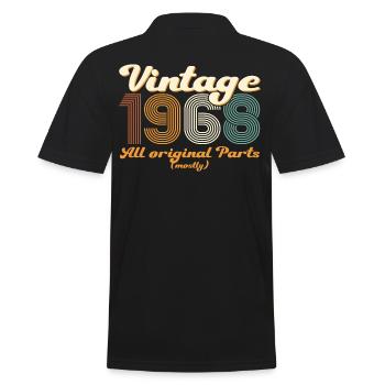 Cadeau original vintage 1968 54ème anniversaire - Polo Homme - noir - Dos - Kai (181cm)