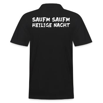 Heilige Nacht - lustiger (Sauf) Spruch - Männer Poloshirt - Schwarz - Hinten - Kai (181cm)