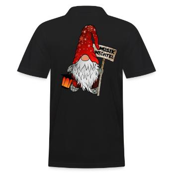 Musik Wichtel – Weihnachtsgnom - Männer Poloshirt - Schwarz - Hinten - Kai (181cm)