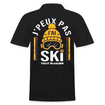 ski je peux pas j ai ski humour pour skieur - Polo Homme - noir - Dos - Kai (181cm)