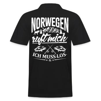 Norwegen ruft mich - ich muss los - Männer Poloshirt - Schwarz - Hinten - Kai (181cm)