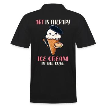 Kunsttherapie Und Eiscreme Heilung - Men's Polo Shirt - black - Back - Kai (181cm)