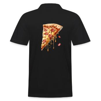 Leckere Pizza Salami Für Dich - Männer Poloshirt - Schwarz - Hinten - Kai (181cm)