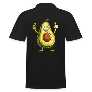 Lustige Avocado Mit Daumen Hoch - Männer Poloshirt - Schwarz - Hinten - Kai (181cm)
