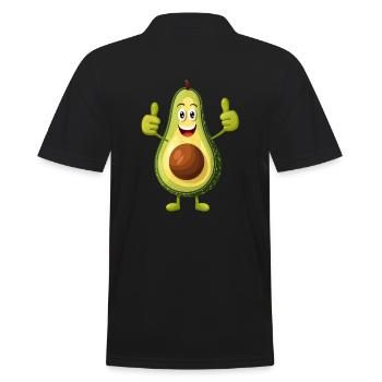 Happy Avocado Thumbs Up - Polo Homme - noir - Dos - Kai (181cm)