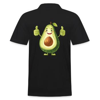 Avocat joyeux avec les pouces levés - Polo Homme - noir - Dos - Kai (181cm)