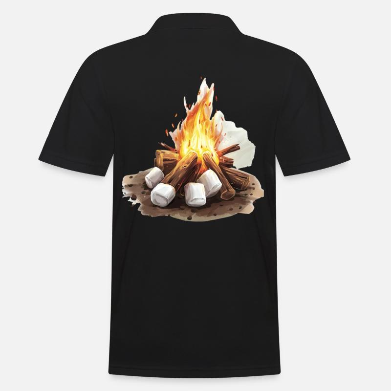 Cozy campfire with marshmallows - Men's Polo Shirt - black