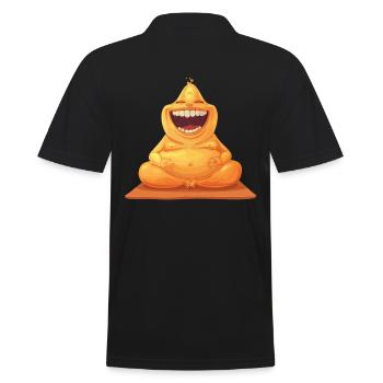 Rire détendu avec la figurine Yoga Orange - Polo Homme - noir - Dos - Kai (181cm)