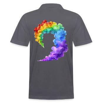 Buntes Rauchprofil In Lebendigen Farben - Männer Poloshirt - Anthrazit - Hinten - Nico (186cm)