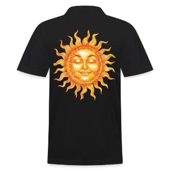 Sonniger Tag Traumhaftes Gesicht - Männer Poloshirt - Schwarz - Hinten - Kai (181cm)