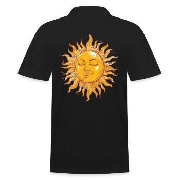 Sonniger Tag Traumhaftes Gesicht - Männer Poloshirt - Schwarz - Hinten - Kai (181cm)