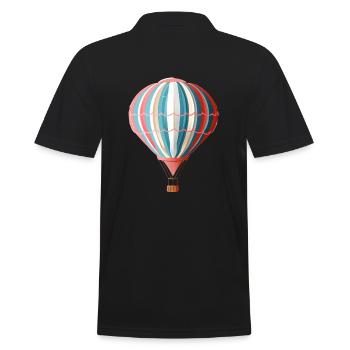 Bunte Heißluftballon Abenteuer Grafik - Männer Poloshirt - Schwarz - Hinten - Kai (181cm)