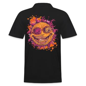 Soleil avec motif de lunettes de soleil cool - Polo Homme - noir - Dos - Kai (181cm)