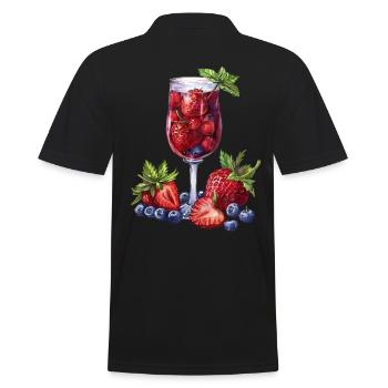 Fantaisie de cocktail de baies d’été - Polo Homme - noir - Dos - Kai (181cm)