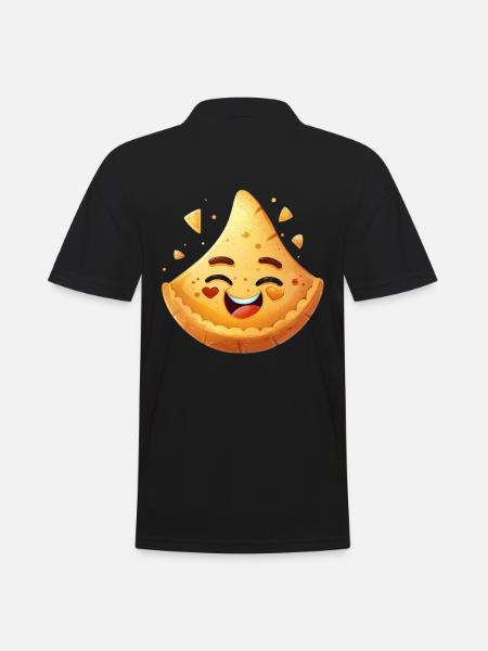 Happy fortune cookie smiling - Men's Polo Shirt - black
