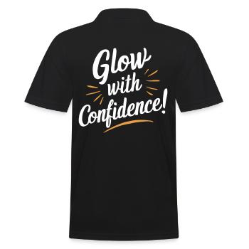 Glow with Confidence Motivation - Men's Polo Shirt - black - Back - Kai (181cm)