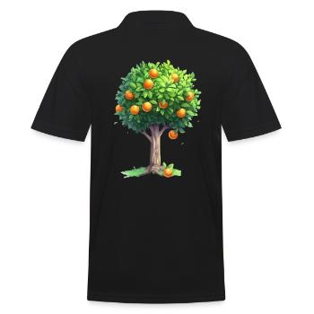 Succulent Orange Tree In Full Bloom - Men's Polo Shirt - black - Back - Kai (181cm)