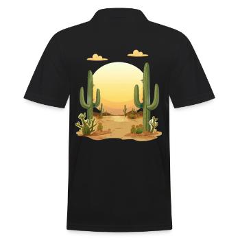 Desert landscape at sunset - Men's Polo Shirt - black - Back - Kai (181cm)