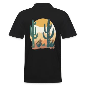 Desert landscape at sunset - Men's Polo Shirt - black - Back - Kai (181cm)