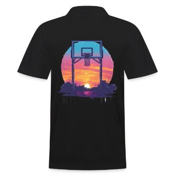 Rêve de basket-ball au coucher du soleil - Polo Homme - noir - Dos - Kai (181cm)