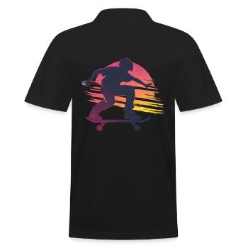 Skateboard Sunset Silhouette - Polo Homme - noir - Dos - Kai (181cm)