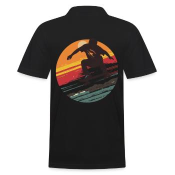 Silhouette Skateboarder au coucher du soleil - Polo Homme - noir - Dos - Kai (181cm)