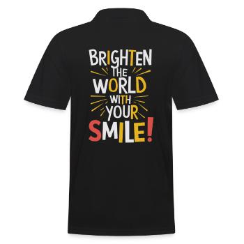 Light up the world with your smile - Men's Polo Shirt - black - Back - Kai (181cm)