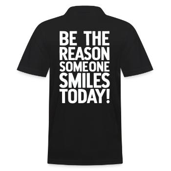Be the reason for a smile today - Men's Polo Shirt - black - Back - Kai (181cm)