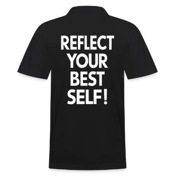 Reflect Your Best Self Motivation - Men's Polo Shirt - black - Back - Kai (181cm)