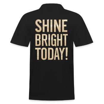 Shine Bright Today Glitzer Effekt - Männer Poloshirt - Schwarz - Hinten - Kai (181cm)