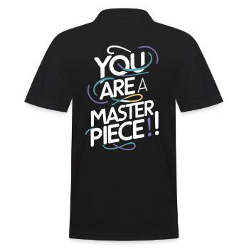 You Are A Masterpiece Motivationskunst - Men's Polo Shirt - black - Back - Kai (181cm)