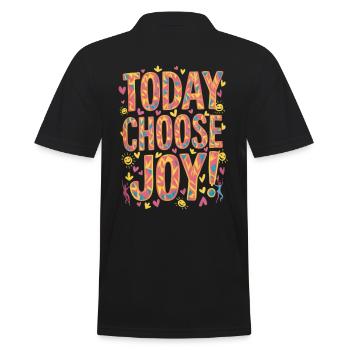 Today I choose joy and happiness - Men's Polo Shirt - black - Back - Kai (181cm)
