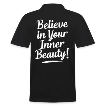 Believe in your inner beauty - Men's Polo Shirt - black - Back - Kai (181cm)