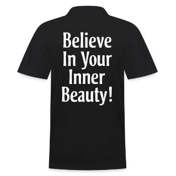 Glaube An Deine Innere Schönheit - Männer Poloshirt - Schwarz - Hinten - Kai (181cm)