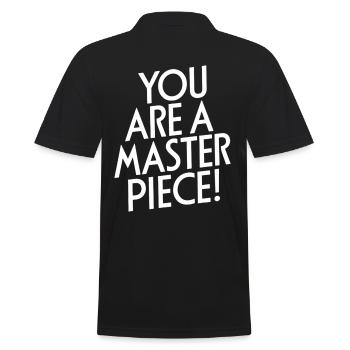 You're a masterpiece Motivation - Men's Polo Shirt - black - Back - Kai (181cm)