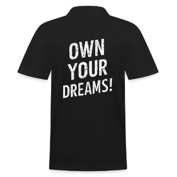 Eigene Deine Träume Motivation - Männer Poloshirt - Schwarz - Hinten - Kai (181cm)
