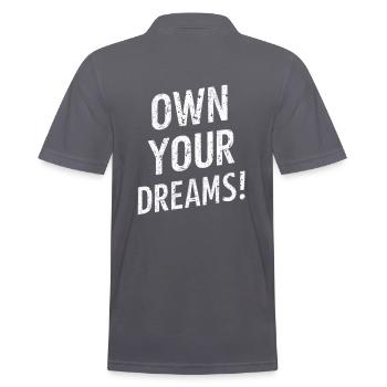 Eigene Deine Träume Motivation - Männer Poloshirt - Anthrazit - Hinten - Nico (186cm)