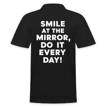 Smile at the mirror every day - Men's Polo Shirt - black - Back - Kai (181cm)