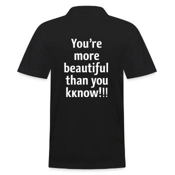 Du Bist Schöner Als Du Denkst - Männer Poloshirt - Schwarz - Hinten - Kai (181cm)